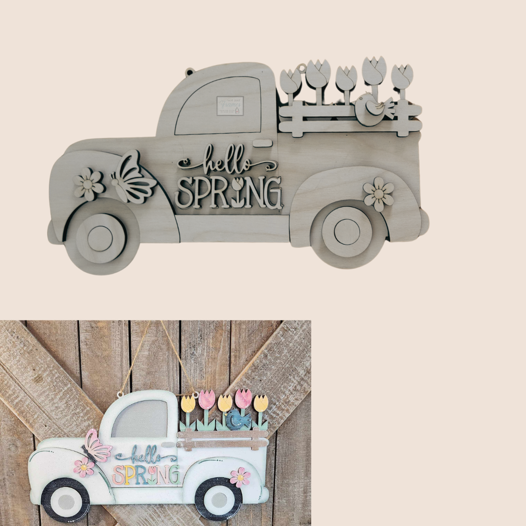 Hello Spring Truck Door Hanger