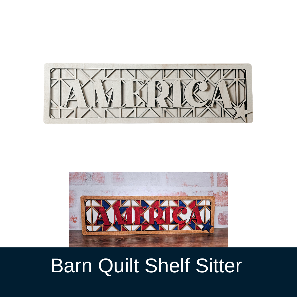 Barn Quilt Shelf Sitter