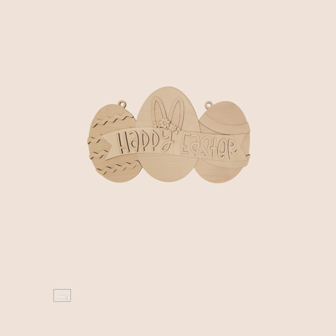 Happy Easter Egg Trio Door Hanger