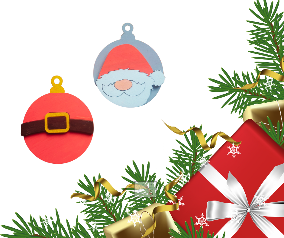 Pair of Santa Ornaments