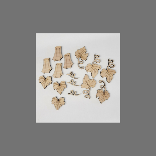 Pumpkin Leaves, Stems & Pumpkin Cutouts