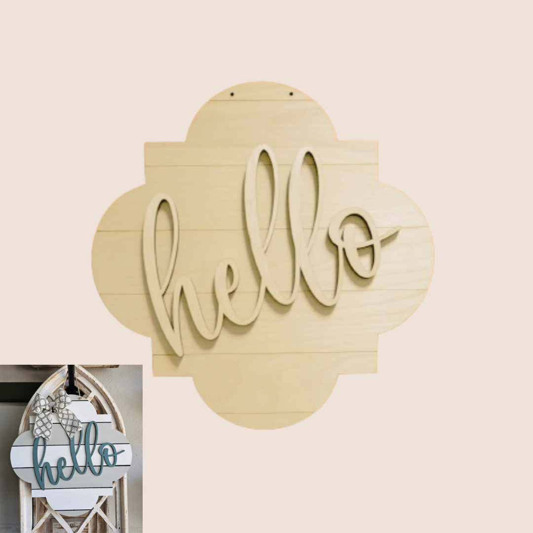 Door hanger, Hello, Quatrofoil, DIY Kit