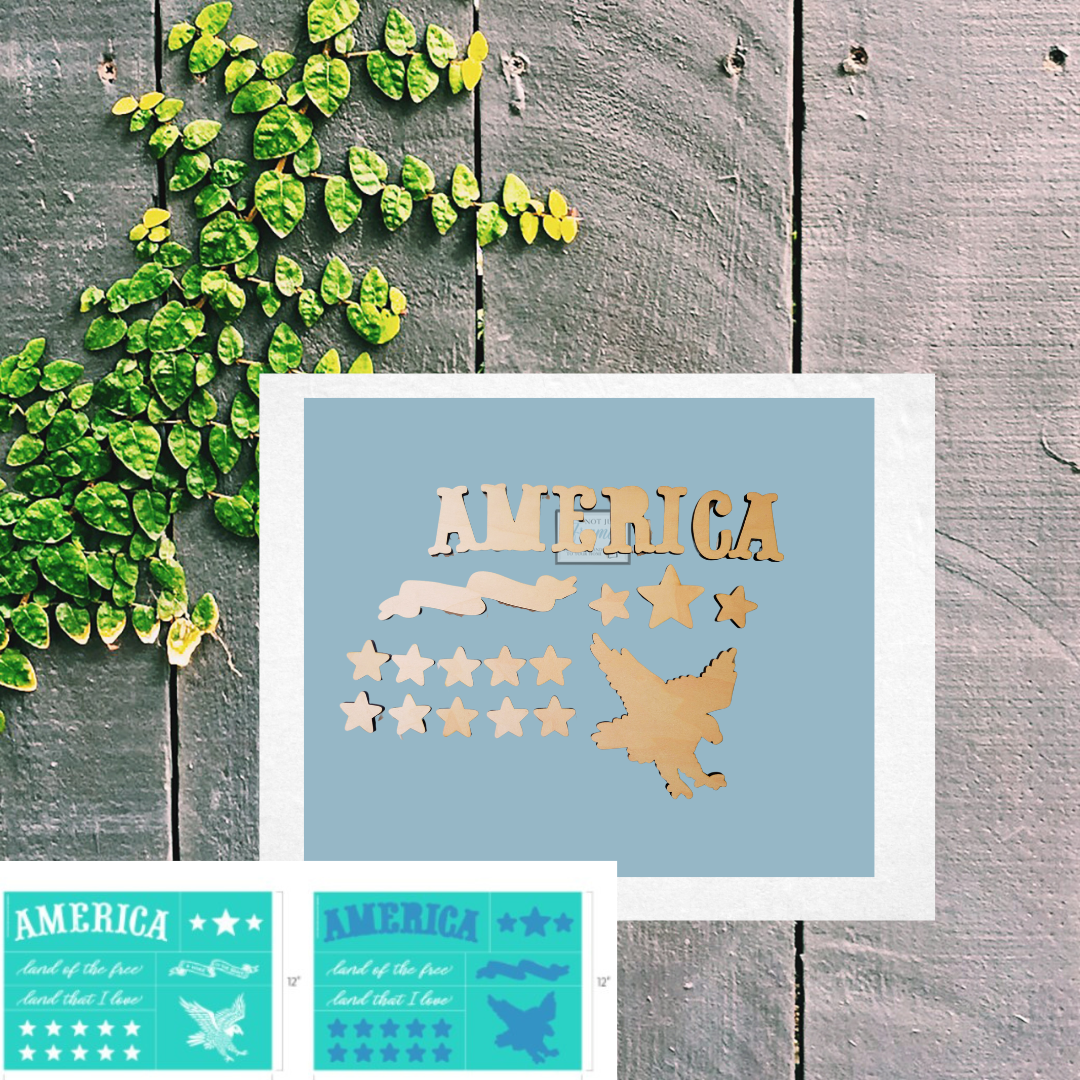 America Land that I love wood cutouts