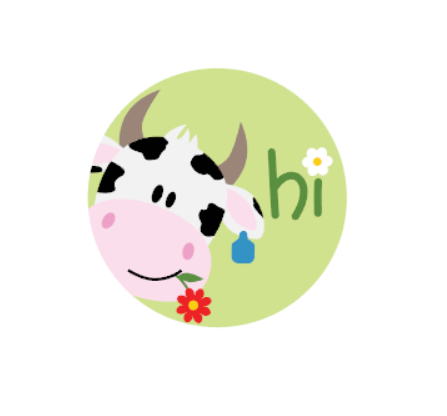 Cow, Hi, Daisy, Cute, Flower, Spring, Door Hanger, Round Wood, Wood Round, DIY Kit
