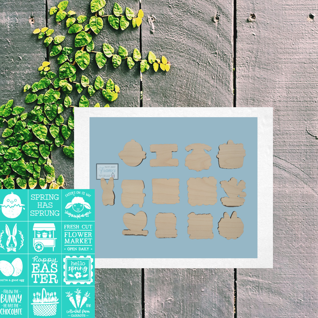 Easter Minis, Chalk Couture wood cut outs