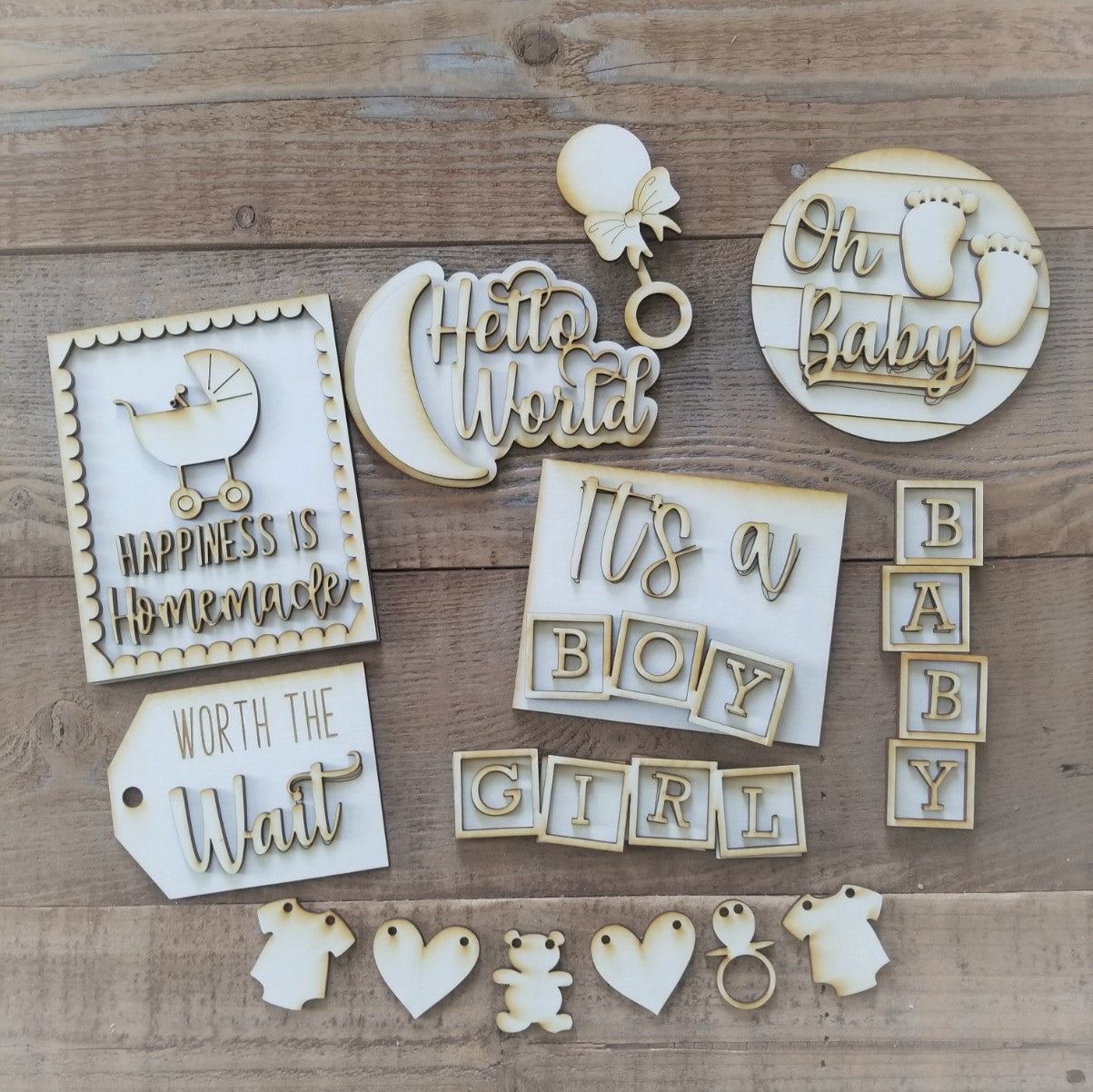 XOXO Wood Tag Wood Rounds Wood Blanks Wood Blank Shape Blanks Rounds Ornament New Baby LOVE Laser DIY kit It's A Girl It's A Boy Home Fun Framed Blanks diy Cute Crafty Gifts BlocksHappiness Blocks Blank Shapes Birthday Banner Baby