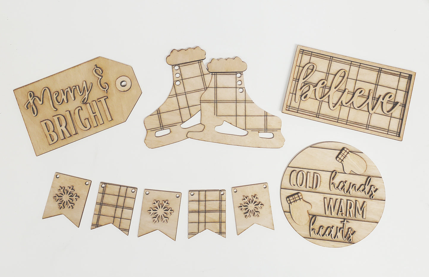 Wood Tags Wood Tag Wood Signs Wood Rounds Wood Round Wood Blanks Wood Blank Vintage Sign Bundles Shiplap Shape Blanks Rounds Round Wood Ornament Mittens Mitten Merry & Bright Merry Laser DIY Kitchen kit Ice skates Home Grown Home Fun Framed Blanks Door Tags Door Tag Door Hanger diy Cute Crafty Gifts craft Cold Christmas time Christmas Celebrate Bright Blank Shapes