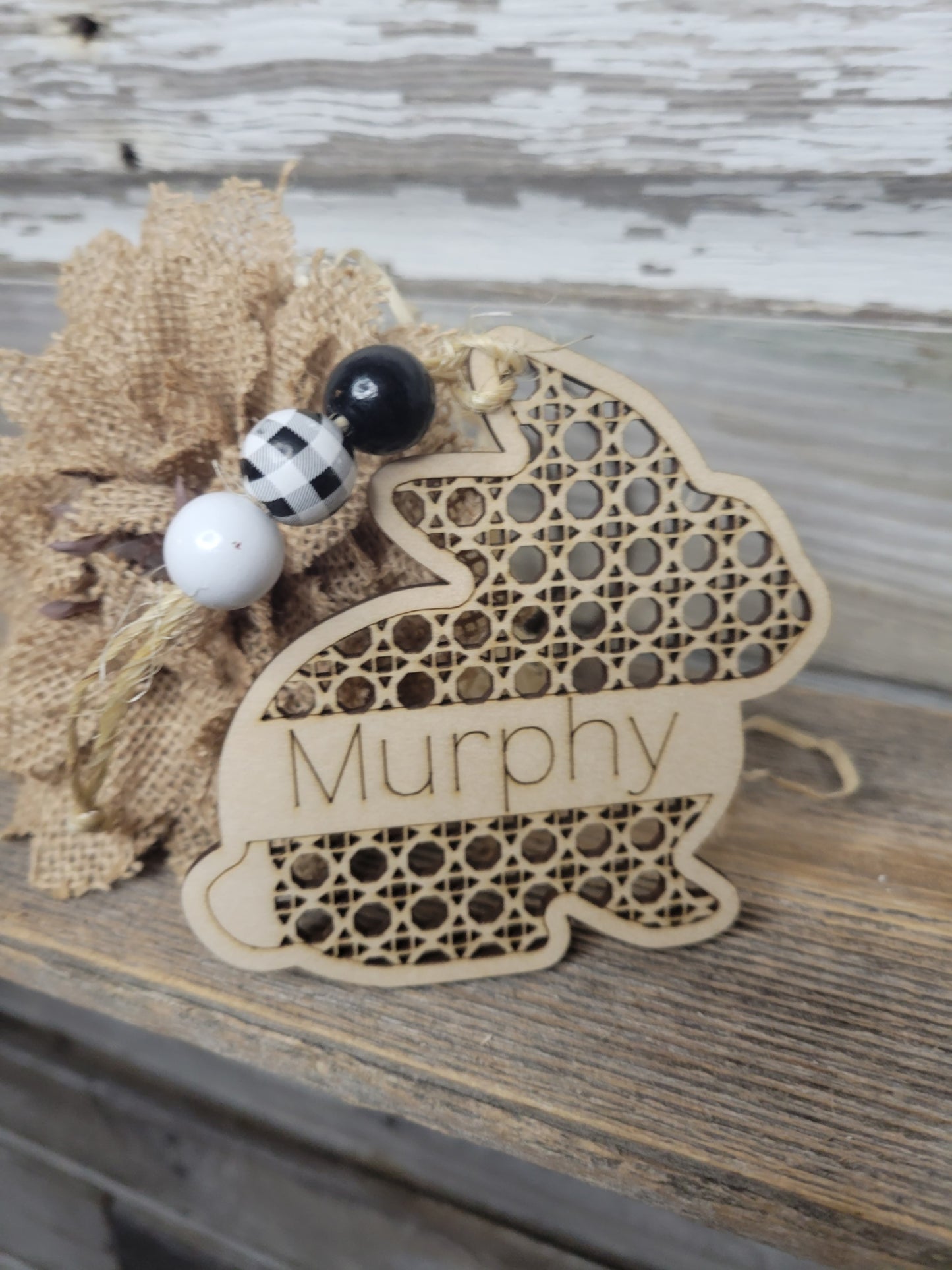 Rattan Personalized Easter Tag
