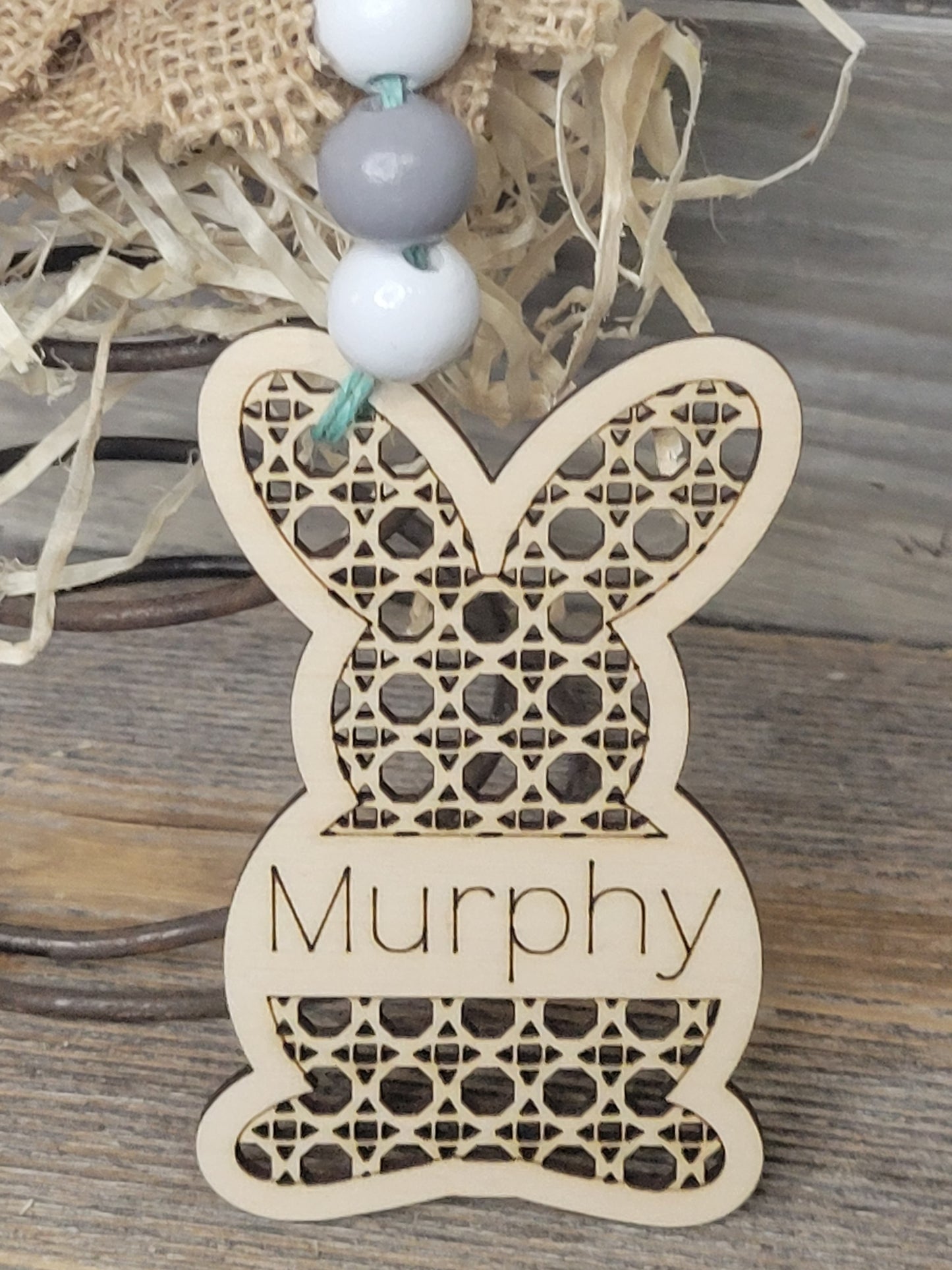 Rattan Personalized Easter Tag