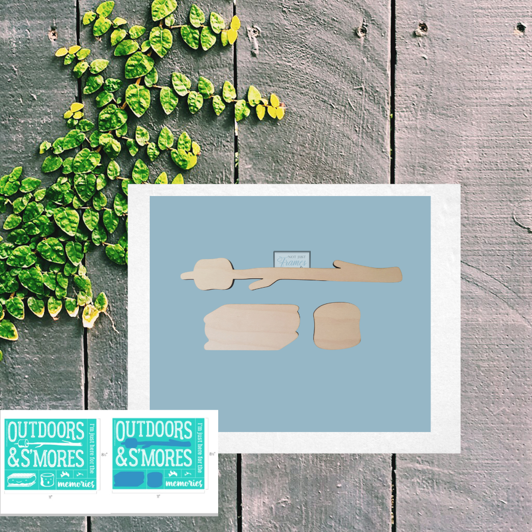 Outdoors S'mores wood cutouts