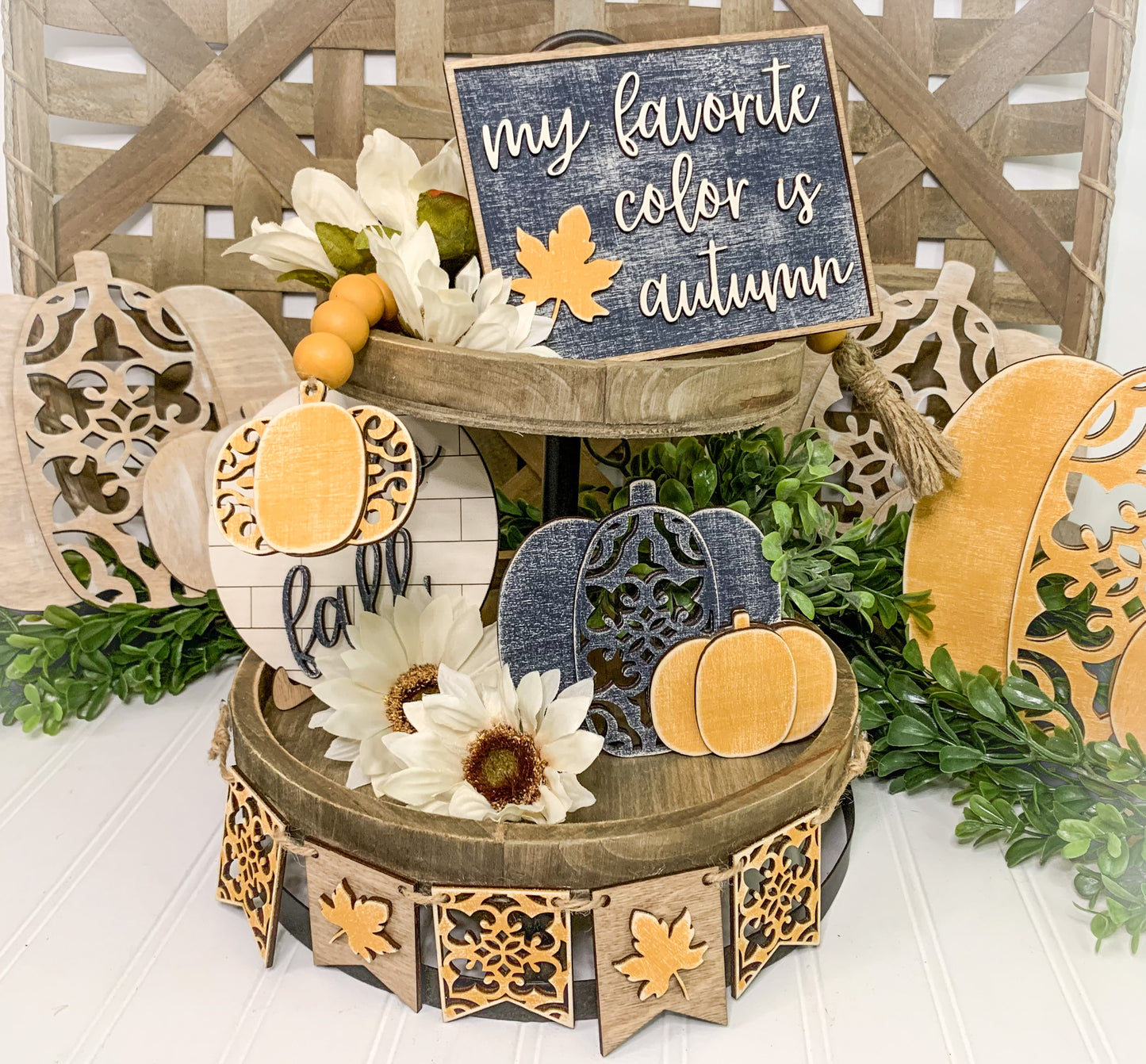 Hello Fall Tiered Tray Set
