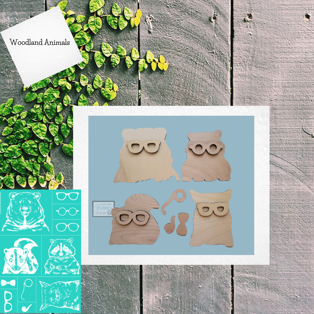 Woodland Animals, C23201312, Bare wood cut outs