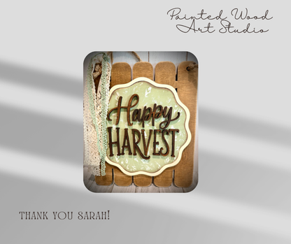 Happy Harvest Fence Sign