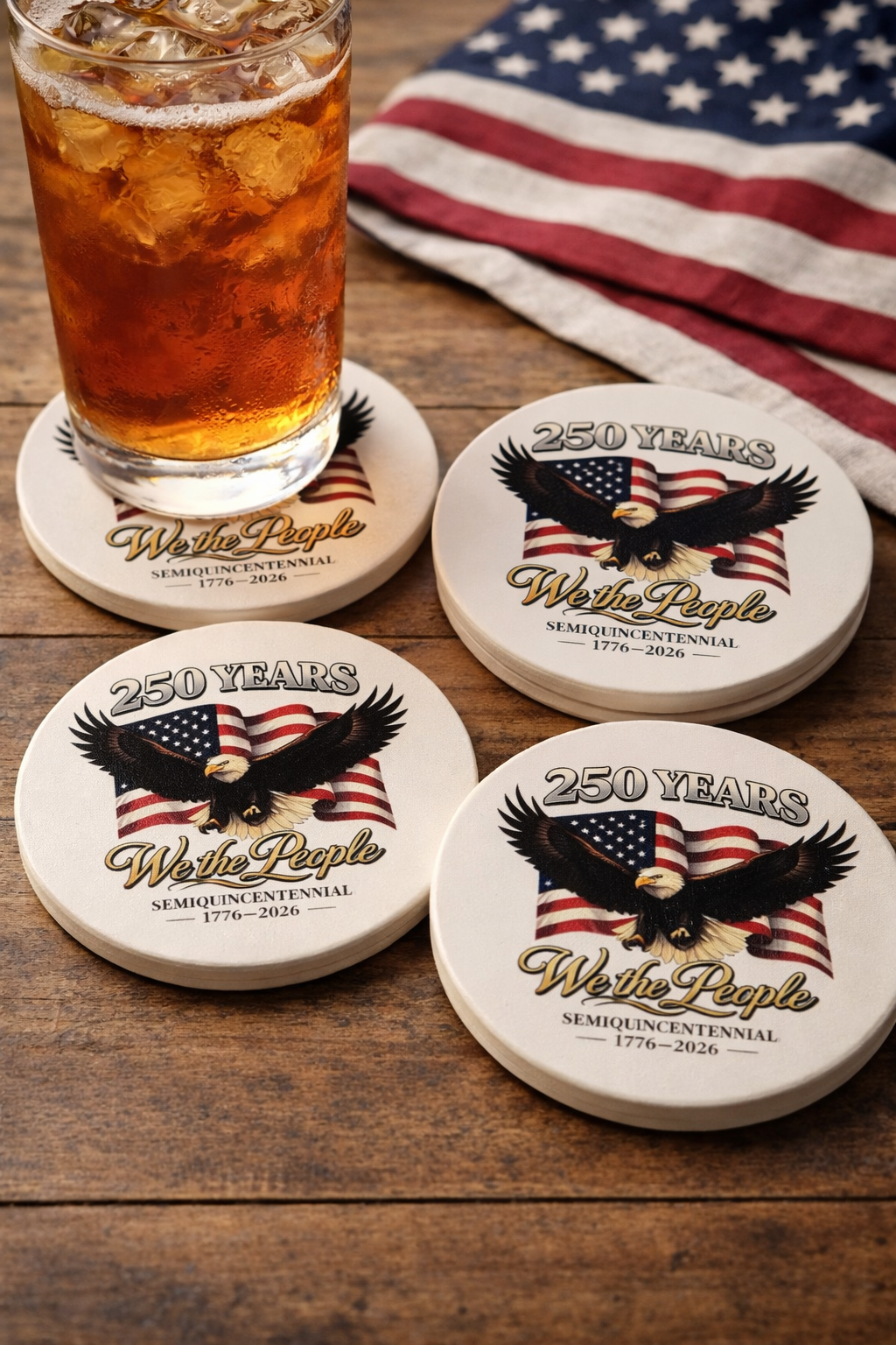 USA Patriotic Coaster Set