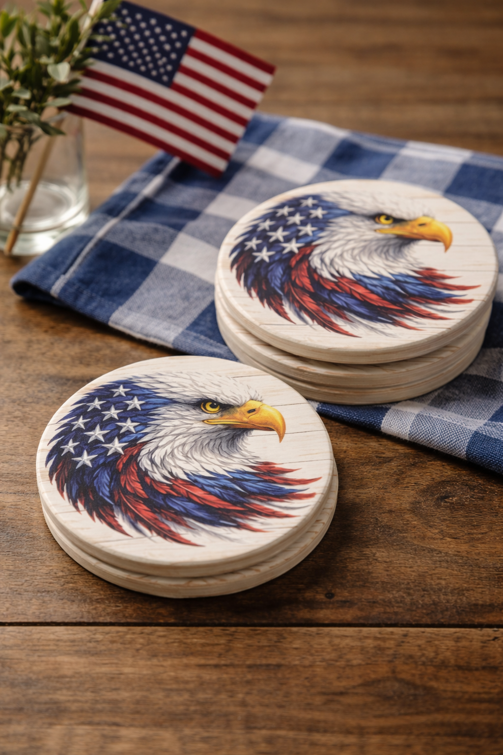 USA Patriotic Coaster Set