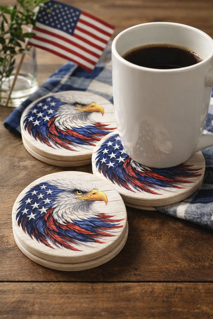 USA Patriotic Coaster Set