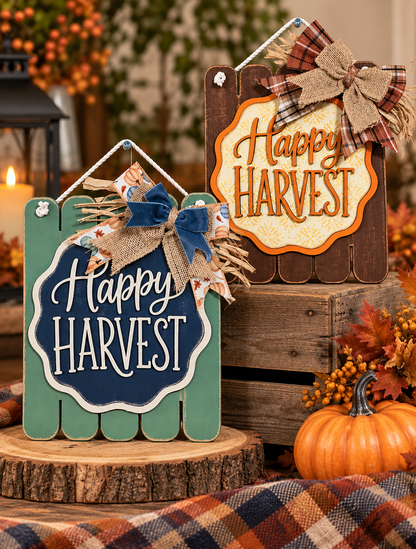 Happy Harvest Fence Sign