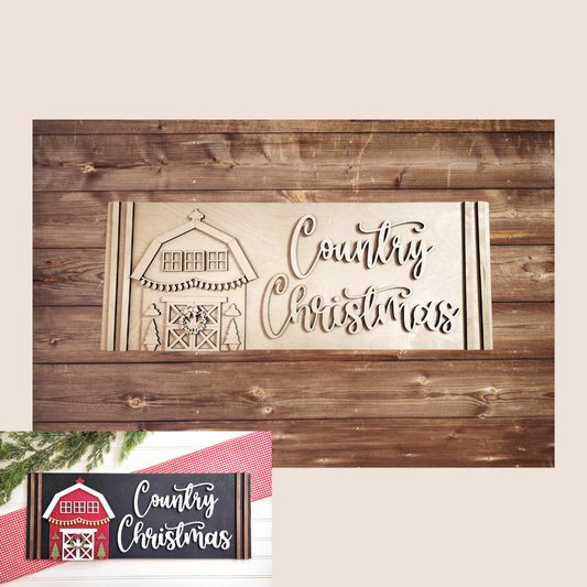 Country Christmas Mantle Sign