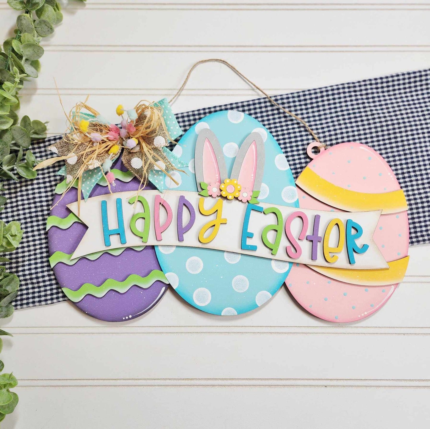 Happy Easter Egg Trio Door Hanger
