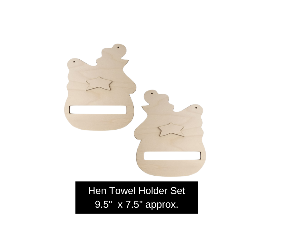 Hen Towel Holder Set
