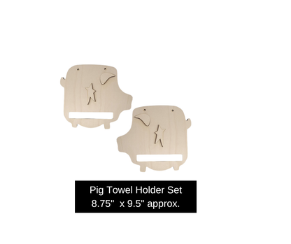 Pig Towel Holder Set