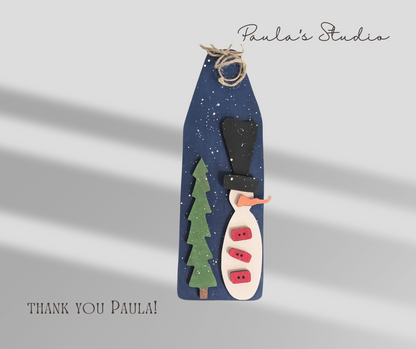Primitive Ironing Board Snowman