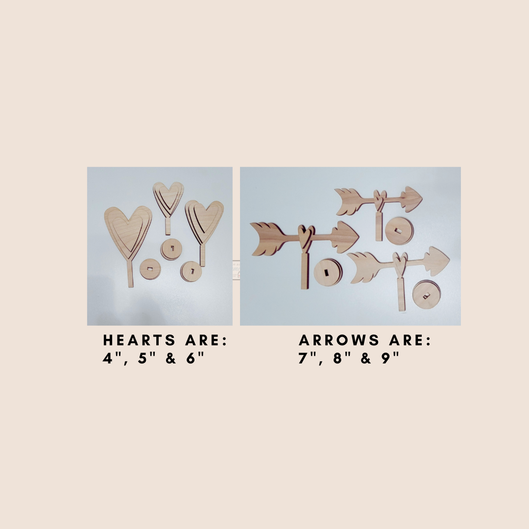 Standing Hearts & Arrows
