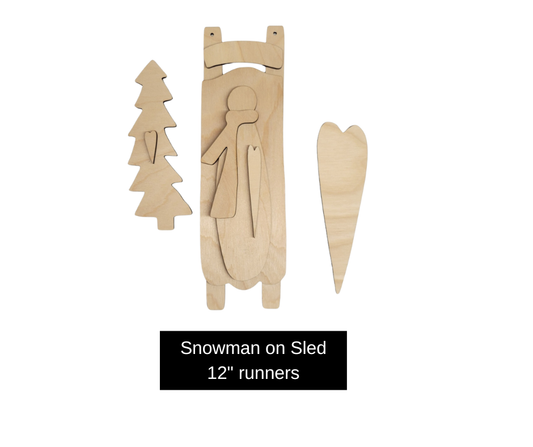 Snowman on Sled