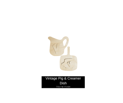 Vintage Pig & Creamer Dish