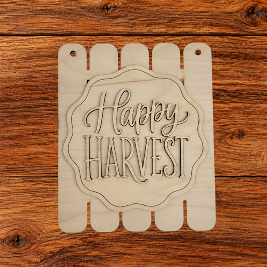 Happy Harvest Fence Sign