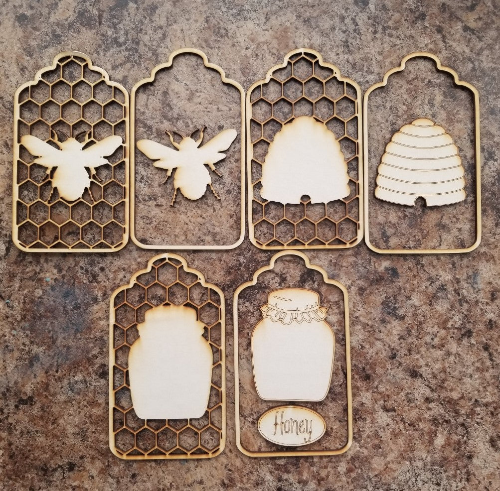 Wood Tag  Wood Blanks  Transfers  Summer  Shape Blanks  Ornament  Laser DIY  Honey Dipper  Honey  Farmhouse blank  Farmhouse  Door Tags  Door Tag  Crafty Gifts  Blank Shapes  Bee Hive  Bee