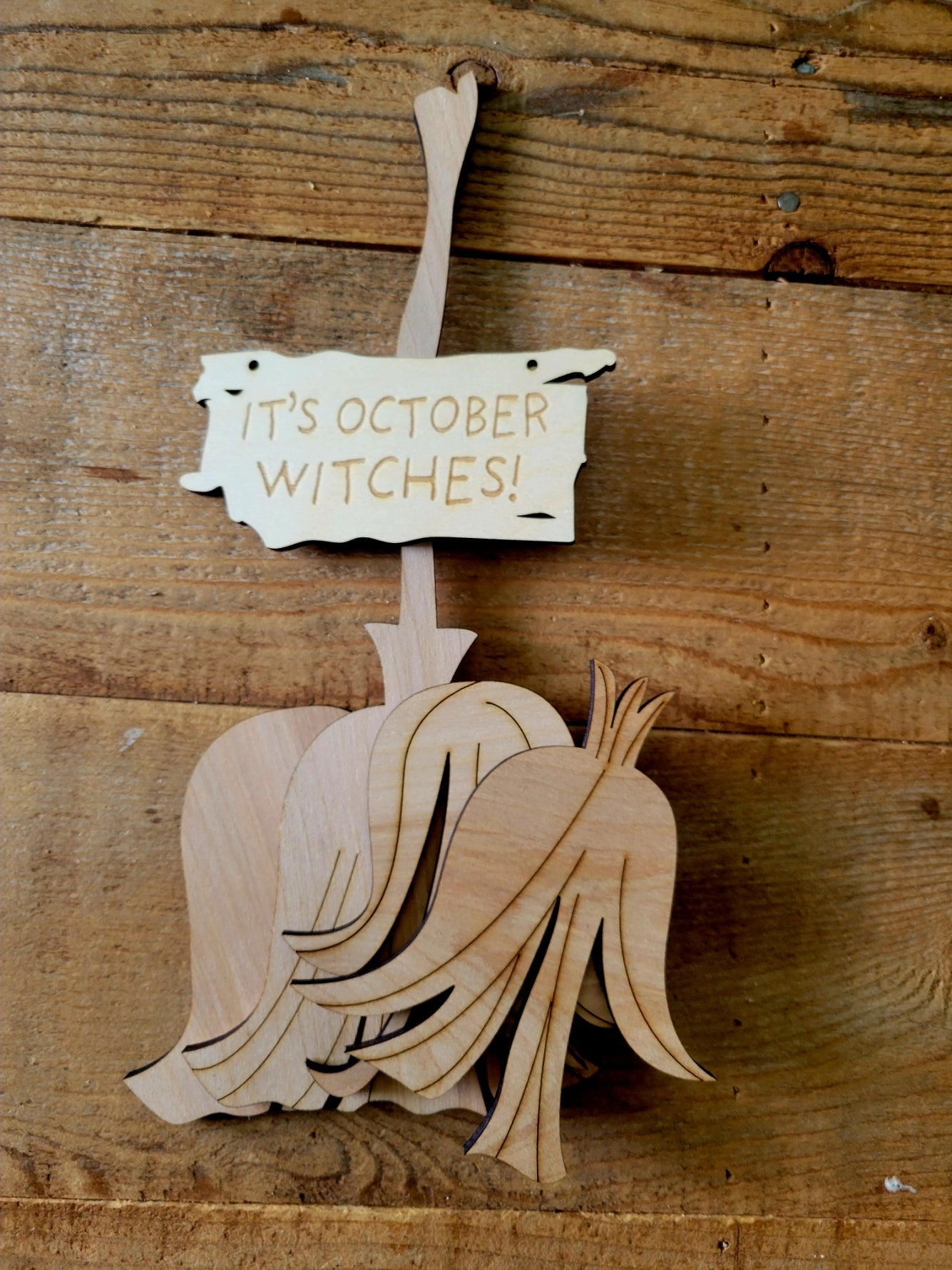 It's October Witches, Broom, Wood Cut Out, Witches Broom, DIY, DIY Class, Paint n Sip