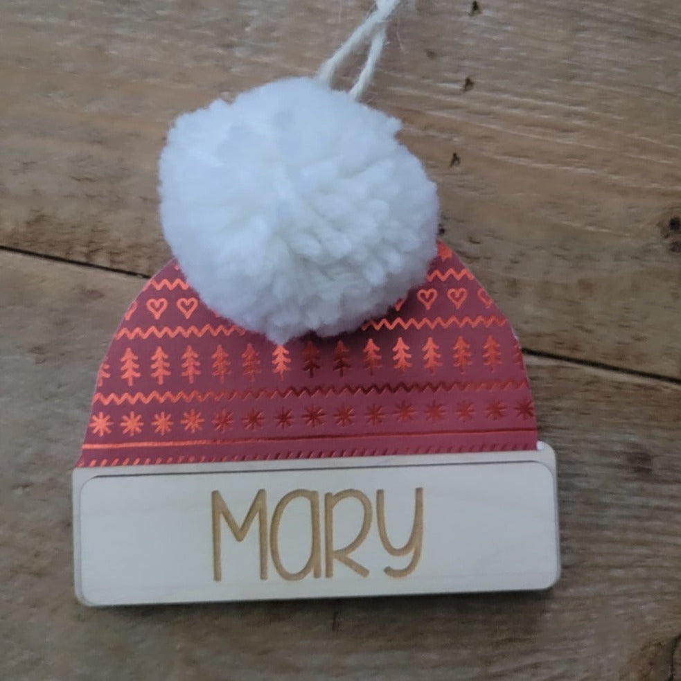 Personalized, Mary, Merry, Christmas, Beanie Ornament, DIY Kit
