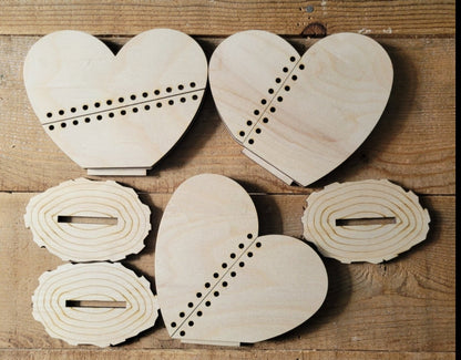 Stitched Heart Trio Shelf Sitters