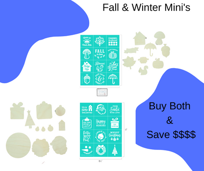 Fall Mini Transfers, Winter Mini Transfers, Chalk Couture, Cut Outs, Mini Cut Outs
