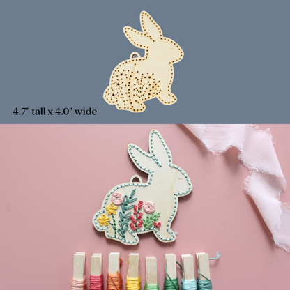 Embroidery Bunny Wood Cut Out