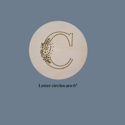 The letter C wood embroidery cut out 