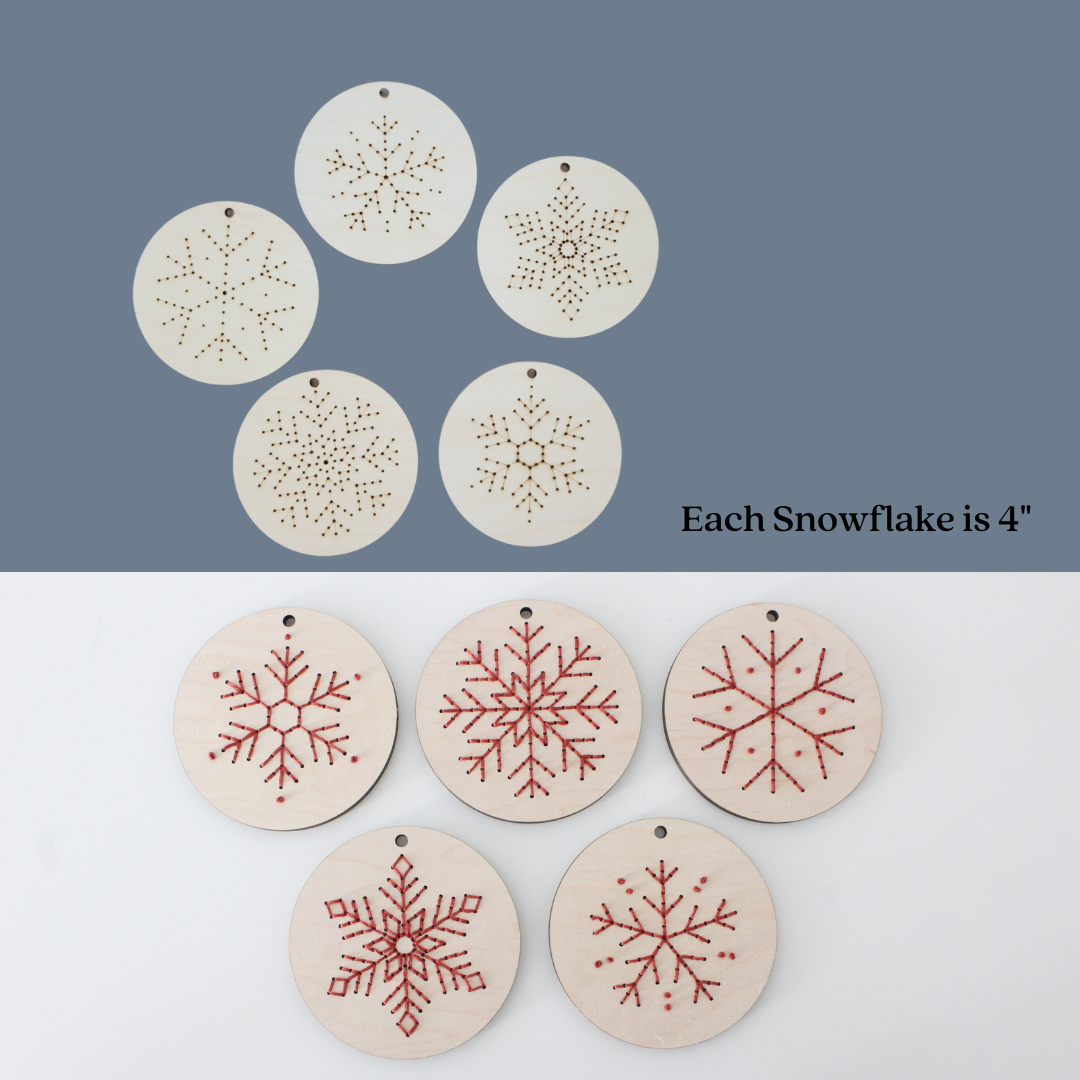 Snowflake Embroidery Wood Cut Out
