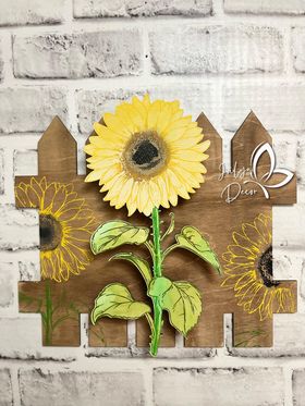 Sunflower, Etched Cut Out (pack of 3)