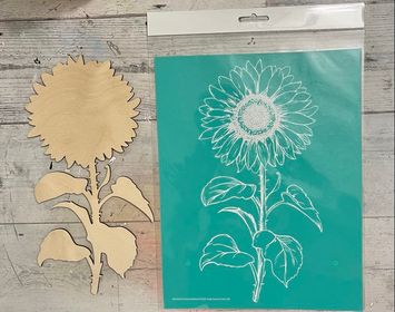 Sunflower, Etched Sunflower, Chalk Couture, Transfer, Silk Transfer, Sunflowers  Sunflower  Stencil  Silk Transfer  Laser DIY  Fence  DIY Kit  diy  Crafting  Crafter  craft  Chalking  Chalker  Chalk Couture  Chalk