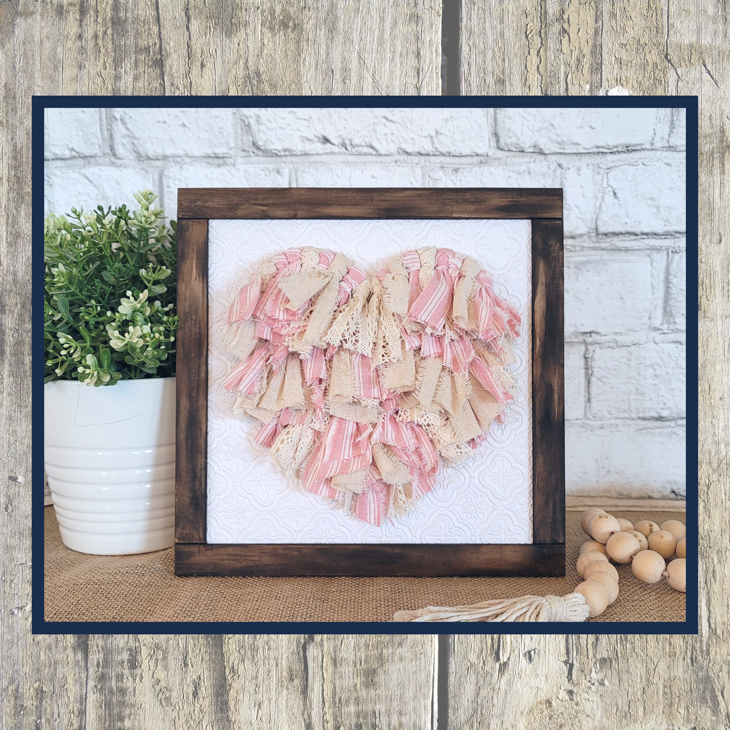 Heartstring Frame Rag Tie Heart Frame Kit – Not Just Frames