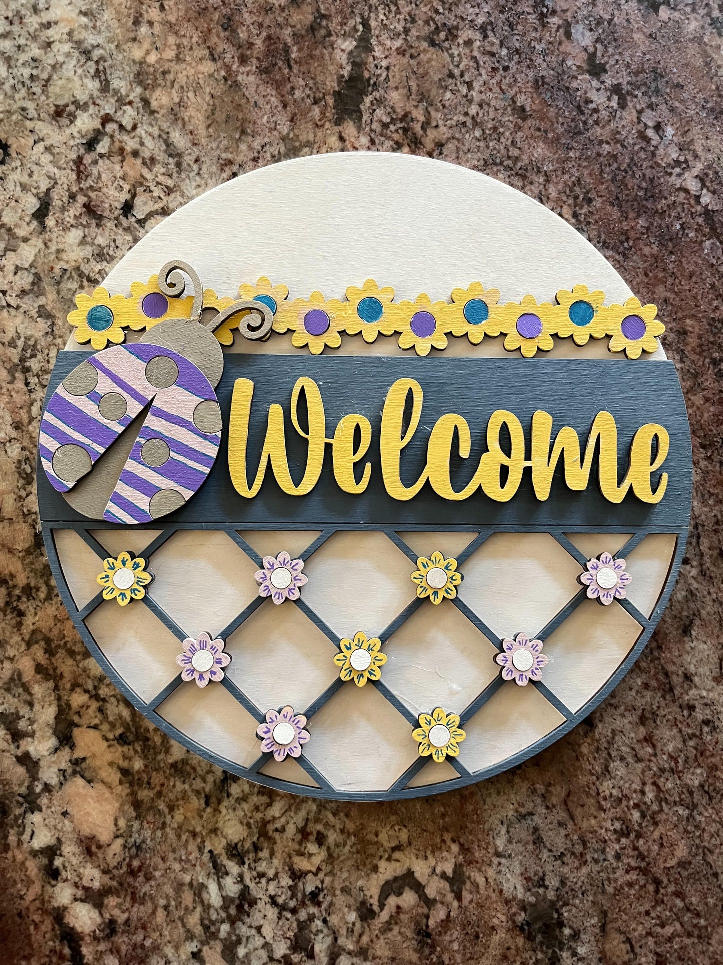 Welcome, Lady Bug, Wood Rounds, Door Hanger, Door Hangers