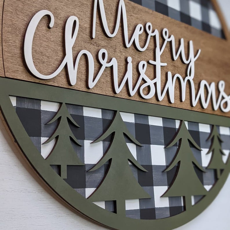 Merry Christmas Tree Door Hanger