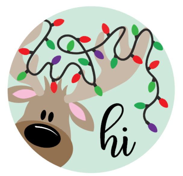 Reindeer, Hi, Reindeer Hi, Christmas Lights, Lights, Holiday decor, DIY Kit, Paint n Sip, Party, Paint Party, Christmas