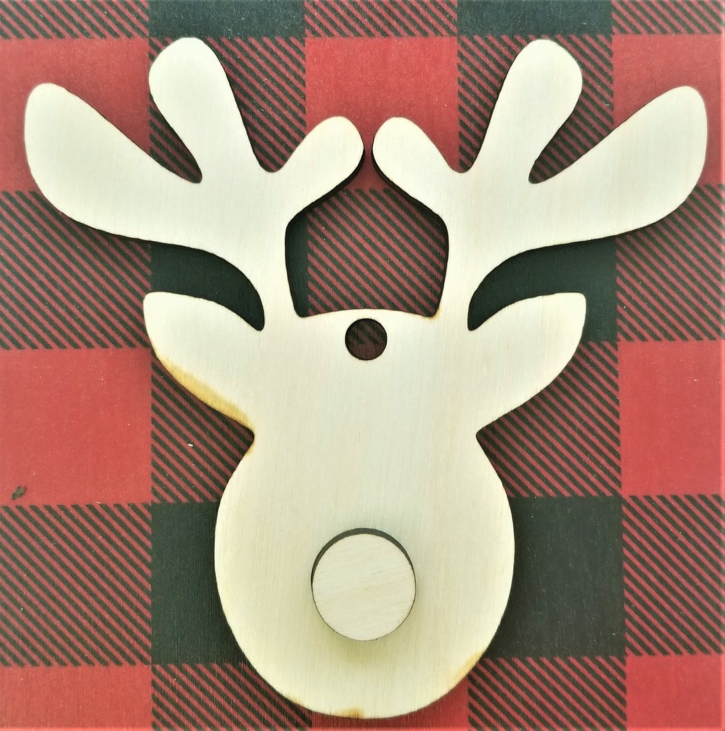 Reindeer Ornament Wood Cut Out (set of 10)