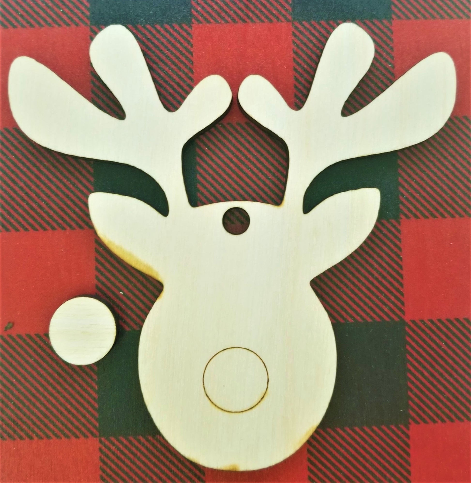 Reindeer Wood Cutout, Unfinished Shape, Paint by Line