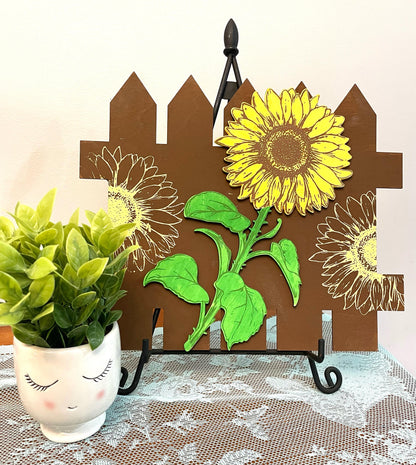 Sunflower, Etched Cut Out (pack of 3)